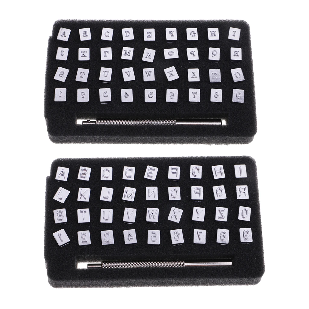 2 Sets 3mm 6mm Steel Alphabet Number Stamp Punch Set For DIY Leathercrafts Tools