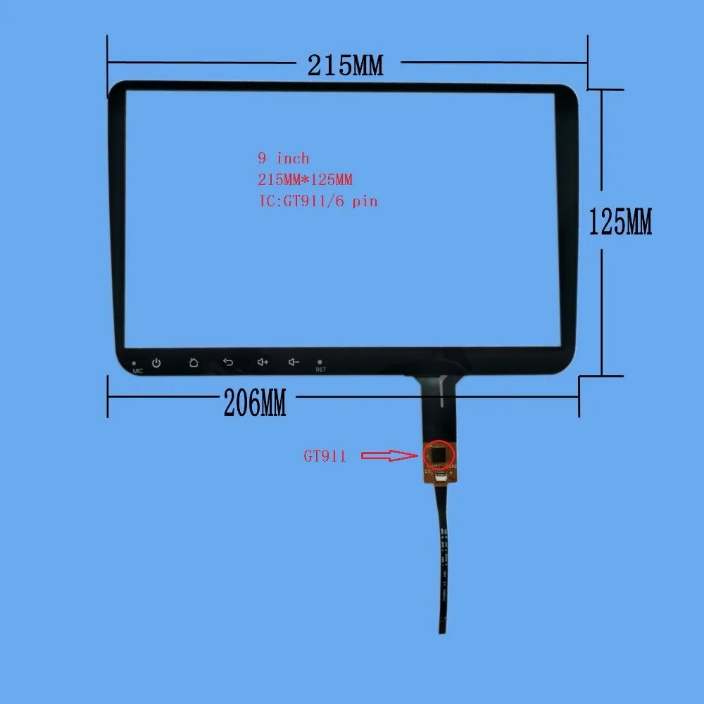 215*125 9 дюймов android универсальный DVD навигации емкостный сенсорный экран IC: GT911/6 pin