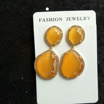 Женские розовые оранжевые серьги из синего камня модные ювелирные изделия Модные свисающие серьги для женщин букле d Oreille Orecchini Donna - Окраска металла: Style 8