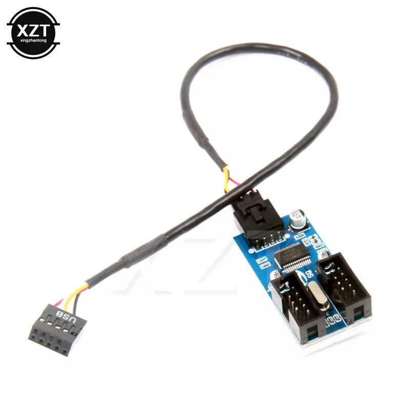1 шт. материнская плата USB 9Pin интерфейс разветвитель до 2 Удлинительный кабель