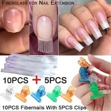 1Pack Professional Fiberglass Nail Extension Nail Silk Wraps Extension Acrylic Nail Form Fibernails With Curvature Clips
