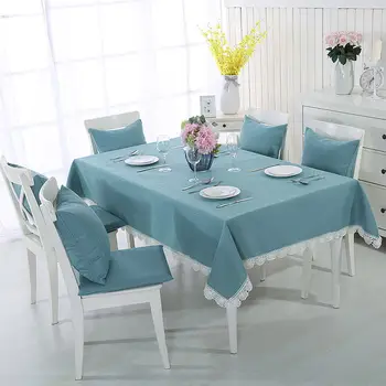 

Cotton tablecloth solid color lace waterproof oil-free home kitchen decoration