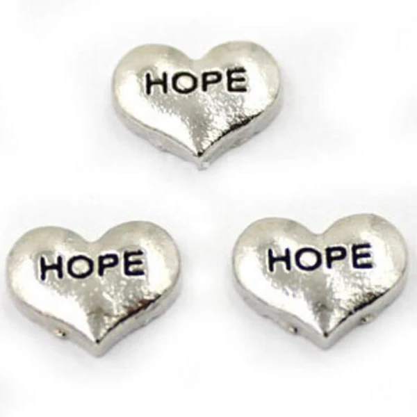 

20pcs/lot new design heart shape hope floating living memory charms