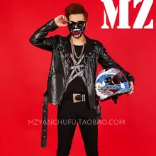 Горячее предложение! Распродажа! Имитация крокодиловой кожи куртка мужчины певцы GD BIGBANG dj певцы обруч локомотивное кожаное пальто Сценический костюм пальто