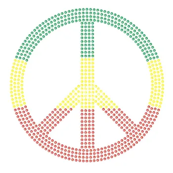 

25pcs/lot BlingQueen Korean Rhinestone Appliques Peace Design