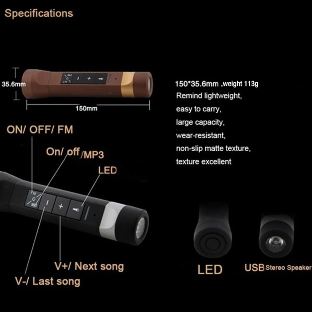 4-in-1-(Flashlight Power Bank Handfree)-Bluetooth-Wireless-V3.0-Speaker-with-Mic-Music-Player-Subwoofer-Speaker-with-Power-Bank14