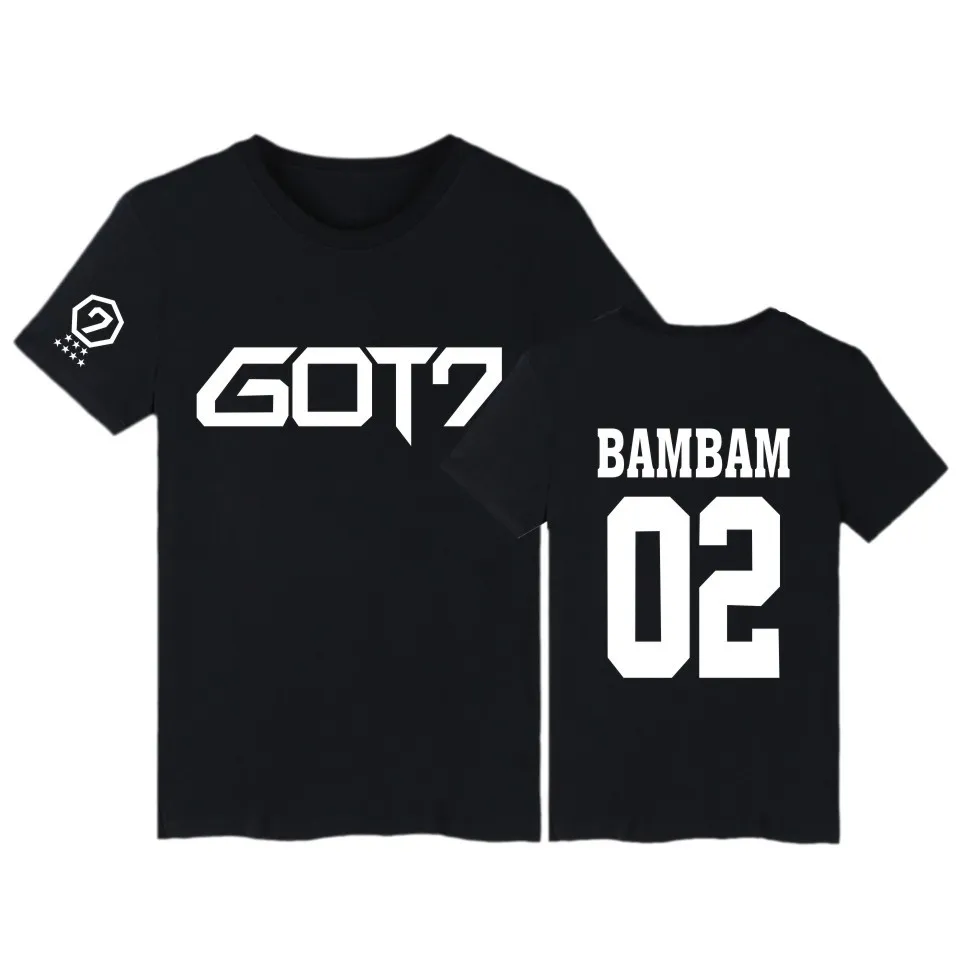 LUCKYFRIDAYF GOT7 Kpop BAMBAM короткий рукав Футболка Для женщин s брендовая одежда в стиле «хип-хоп» Джексон летняя футболка женская Забавный корейский футболка Для женщин