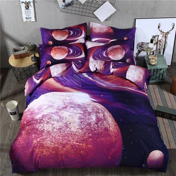 

Bed Sheet Galaxy 3D Bedding Sets Universe Outer Space Duvet Cover Pillowcase Sets