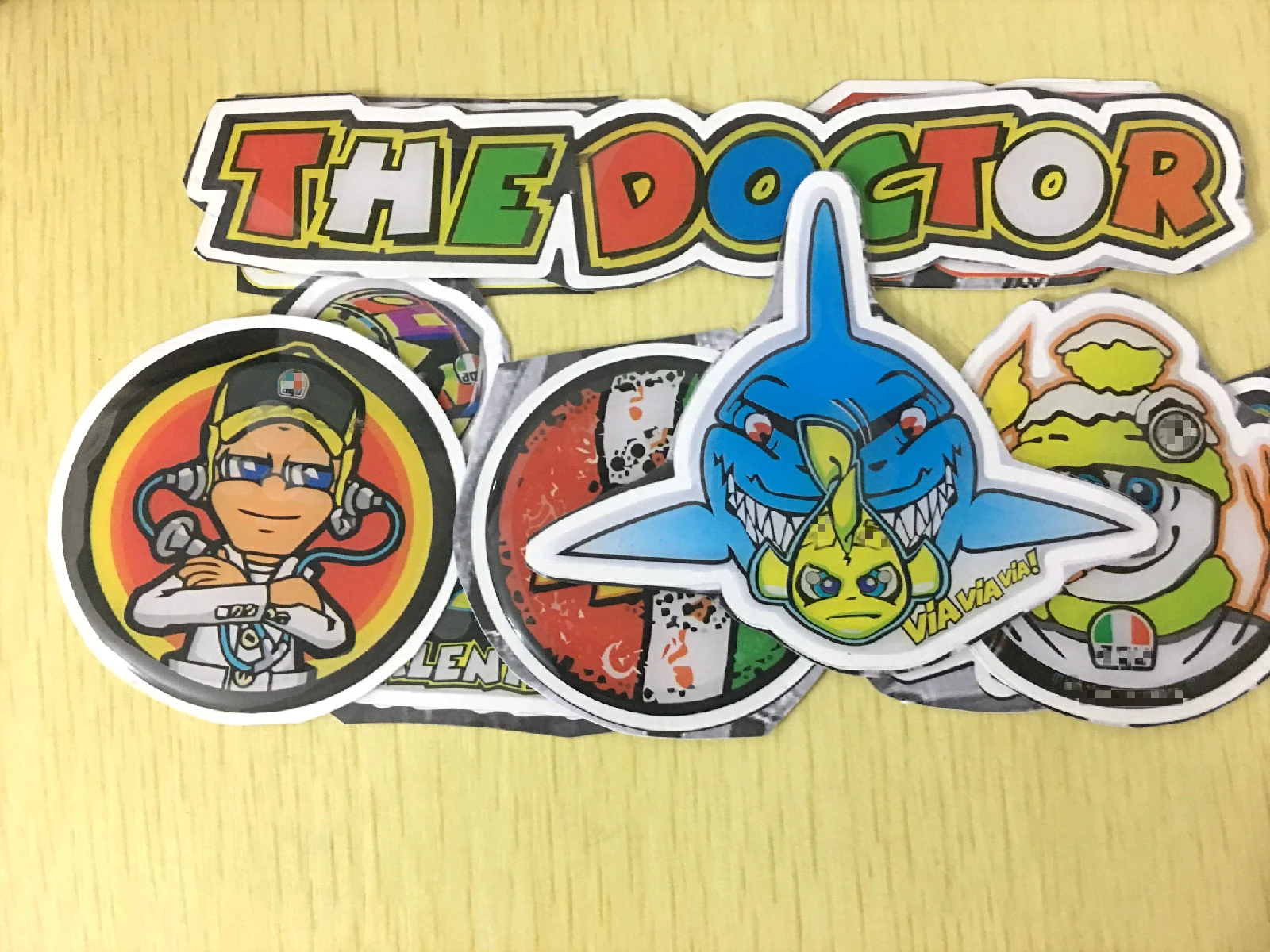 

9Pcs/Pack 3D Rubber Motorcycle Fuel Tank Decal Decoration The Doctor Sticker Helmet Decal Racing Sticker