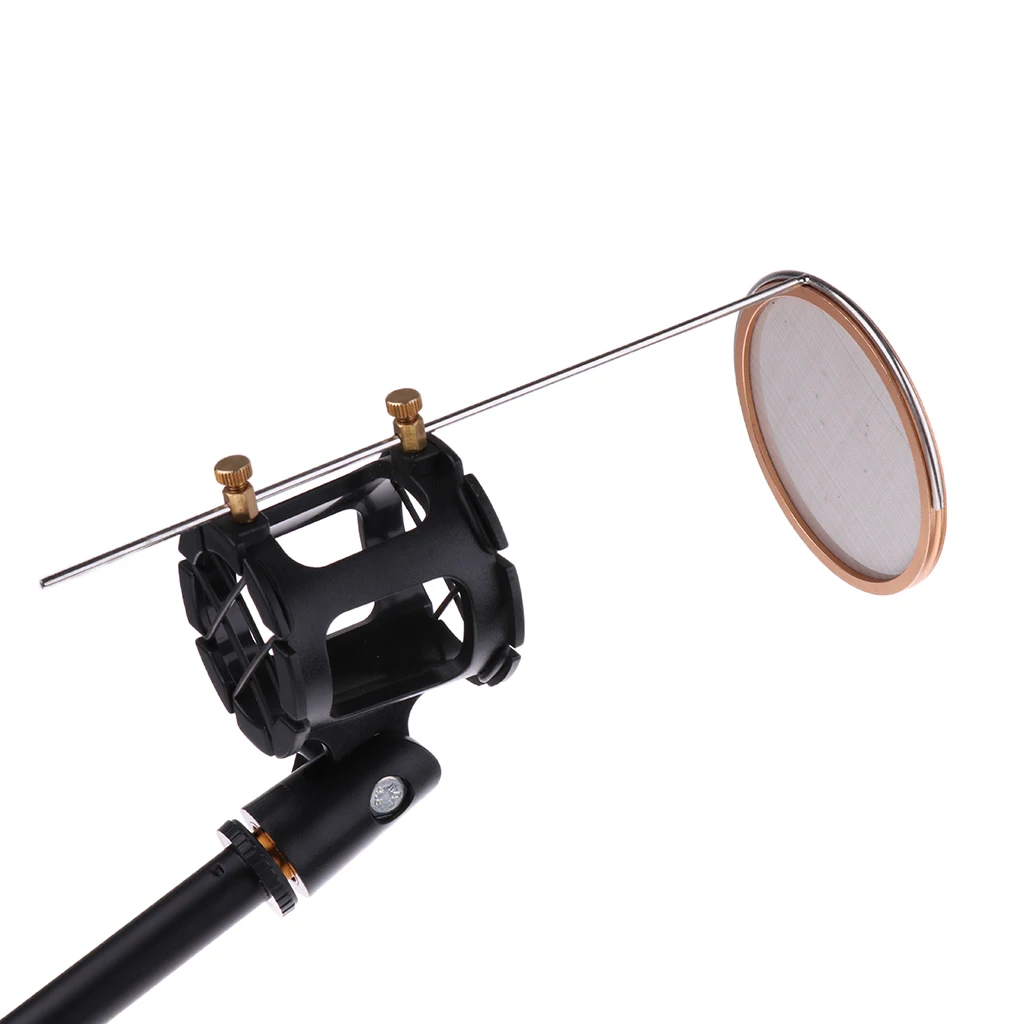 

Adjustable Wireless Wired Microphone Mic Stand Holder Support Pop Filter Black Interviews Chatting Accessory