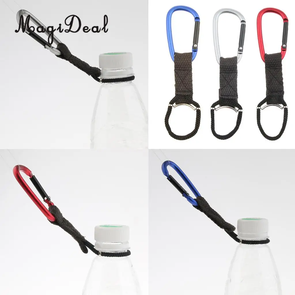 3pcs Tactical Hanging Strap Webbing Buckle Clip Water Bottle Hook Carabiner