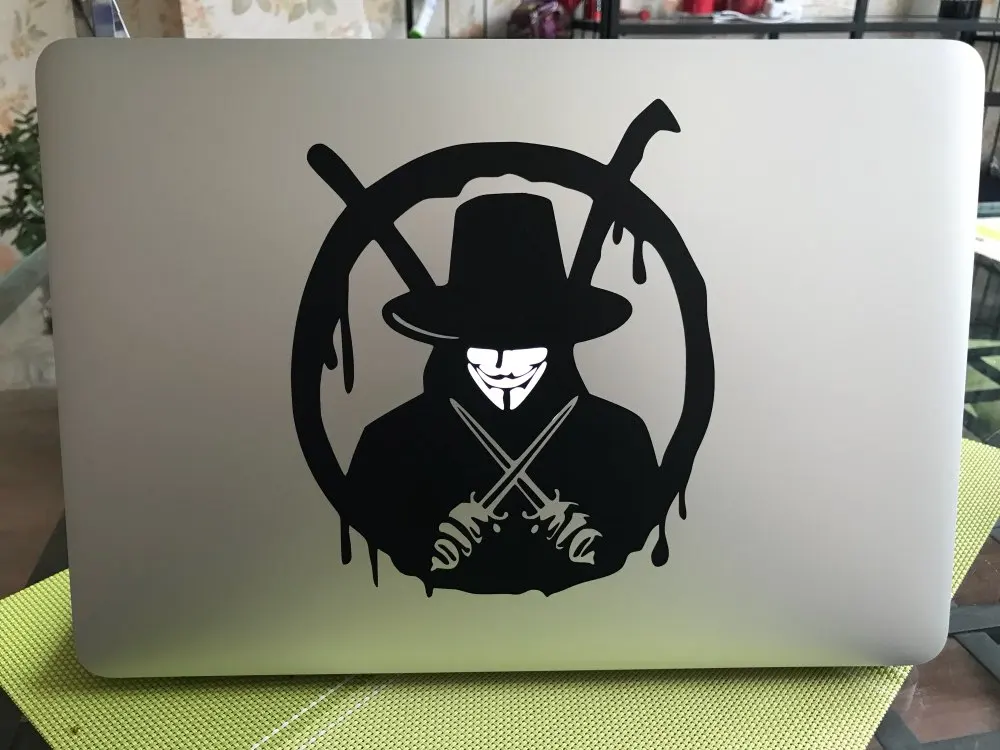 Виниловая креативная наклейка V для ноутбука Vendetta для Apple MacBook Skin Air 13 Pro retina 11 12 15 дюймов Mac notebook наклейка