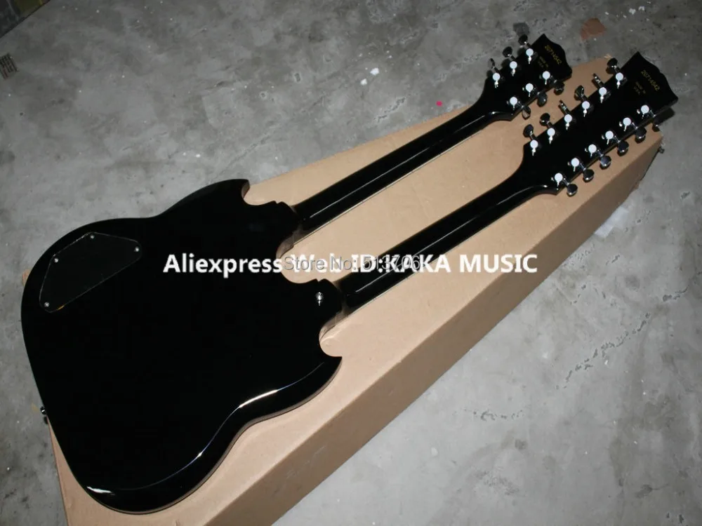 Новейшая Sunburst двойная электрическая гитара 6/12 струны оптом гитары|double neck electric