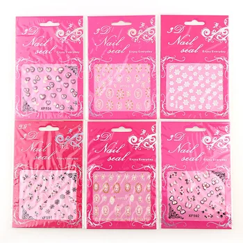 

1Pc With Rhinestone 3D Sticker Bowknot Flower Butterfly Self Adhesive Sticker For DIY Nail Art Jewelry Decor