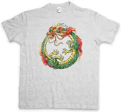 OUROBOROS Бесконечность китайский дракон футболка Uroboros древние мифы змея Азия