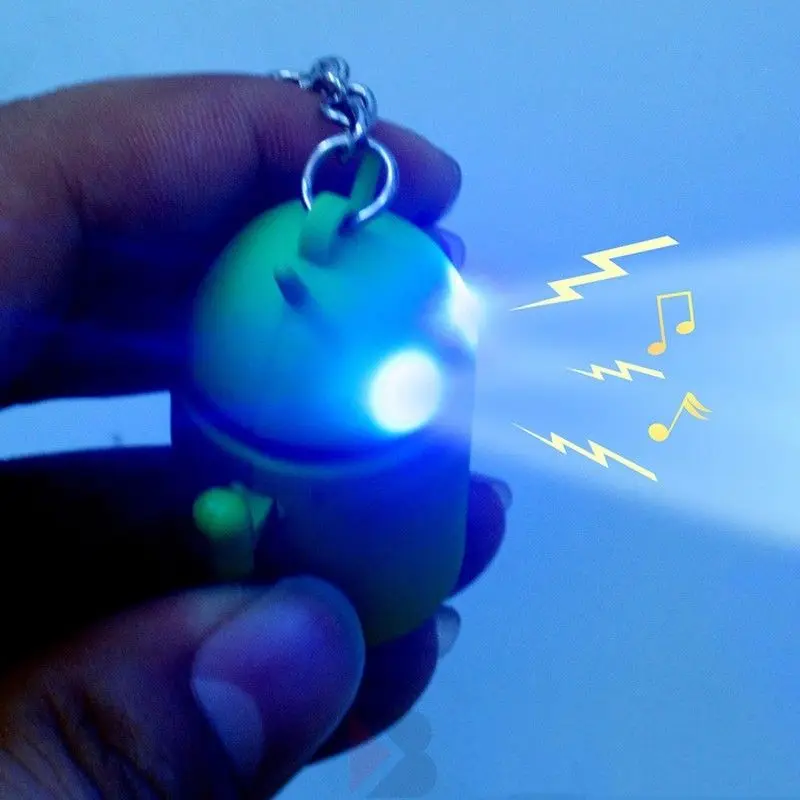 Banggood крутой Android Мини Робот игрушка брелок с голубым светодиодный светильник глаза и звук