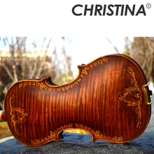 Кристина V07-carved скрипка 4/4 Музыкальные инструменты ручной работы альт fo Профессиональная игра Высокое качество скрипка o лук и канифоль