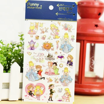 

12 pcs/Lot Funny stickers Cinderella's story Fairy tales sticker for mobile diary album DIY Stationery Phone accessories F926