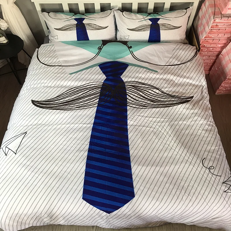 

Creative Home textile Bedding Brushed polyester pillowcase duvet cover set TWIN double KING QUEEN size Uncle Beard quilt cover