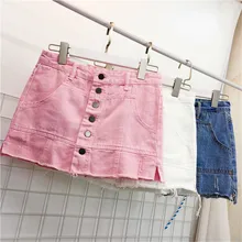 Idopy Лето Женские винтажные джинсовые шорты A Line рваные джинсы облегающие шорты с кисточками однобортные джинсовые шорты для девочек