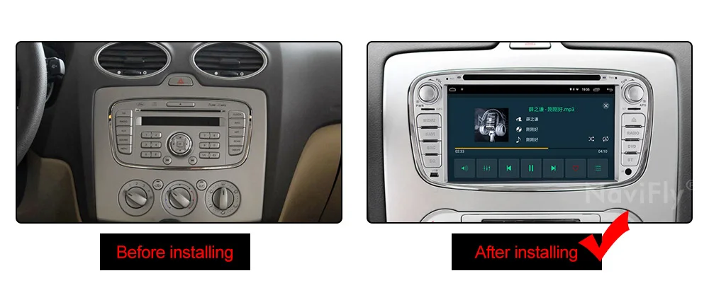 Sale NaviFly 2 Din Android 9.1 AutoRadio GPS navigation for FORD/Focus/S-MAX/Mondeo/C-MAX/Galaxy 2G+32G 7808IC WIFI FM RDS USB MAP 5