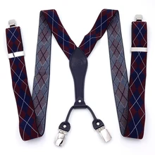 OnnPnnQ Модные мужские жаккардовые большие размеры подтяжки 4 зажим Высокого Качества Эластичные подтяжки среднего возраста 3,8 см брюки подтяжки