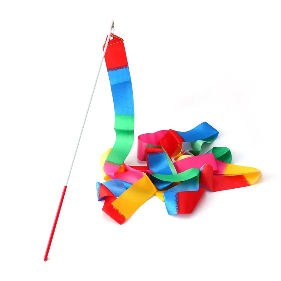 

4M Gymnastics Dance Ribbon Gym Rhythmic Art Gymnastics Ballet Streamer Twirling Rod Ribbon Graceful Exercise Dance Ribbon