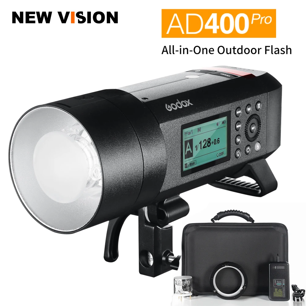 

Godox AD400 Pro WITSTRO All-in-One Outdoor Flash AD400Pro Li-on Battery TTL HSS with Built-in 2.4G Wireless X System