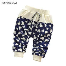 Daivsxicai/хлопковые брюки модная Милая одежда для маленьких мальчиков с героями мультфильмов брендовые штаны для девочек Повседневные детские штаны для мальчиков от 7 до 24 месяцев