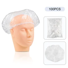 100 шт. Водонепроницаемый защитный пластиковый швейный колпачок для волос прозрачный макияж салон резиновые шапочки для дома DIY краситель шляпа для женщин мужчин шапочка для душа