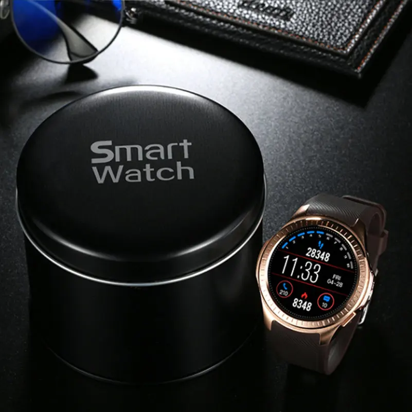 Bluetooth Смарт часы L1 телефон Полный Круглый Круг наручные Smartwatch MTK2502 APK для Apple iPhone 6 6S