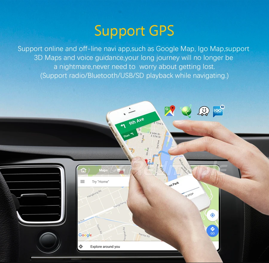 Top 8" 4G RAM Android 9.0 Car Radio GPS Navigation Multimedia Player Stereo For KIA PICANTO MORNING 2017 Auto Audio Headunit 4