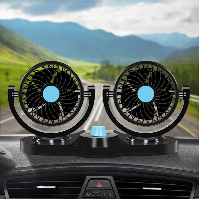 12 В/24 В мини Электрический автомобильный вентилятор, низкий уровень шума, автомобильный Кондиционер, вращающийся на 360 градусов, охлаждающий вентилятор в автомобиле, летний вентилятор