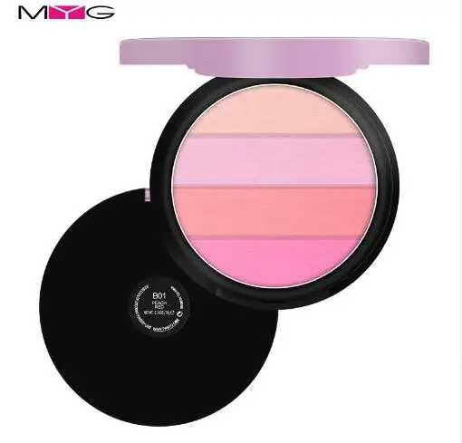 

4 Color Brand MYG Makeup Blush Cosmetic Natural Baked Blusher Powder Palette Charming Cheek Color Make Up Face Blush