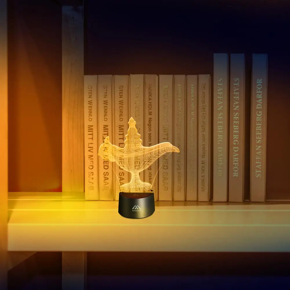Flower Vase Book Light Novelty Lighting Birthday Party Gift Book Light Rechargeable 3D Lamp Illusion 7 Colors Touch Switch (10)