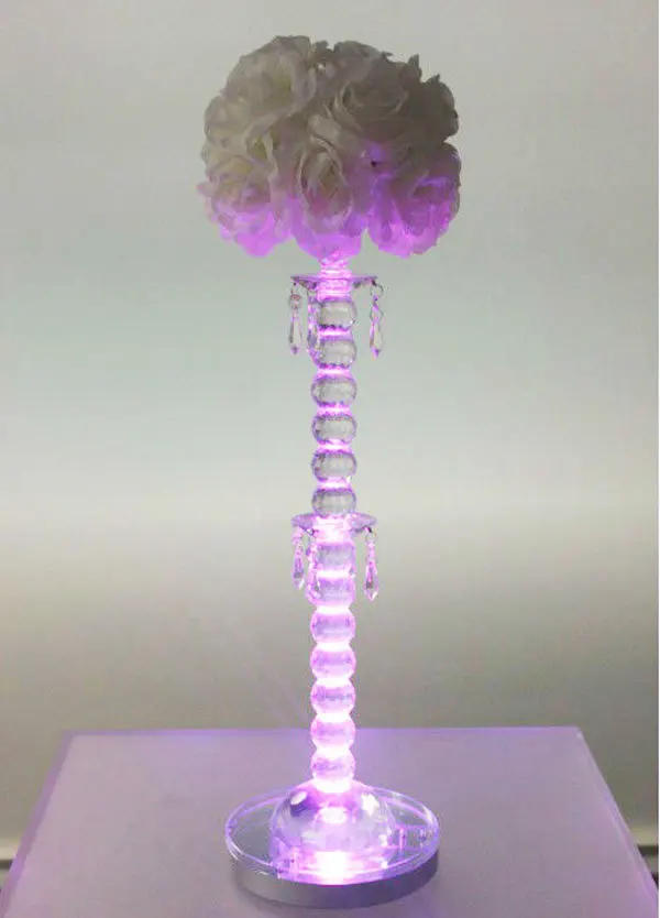 Распродажа Свадебный Сувенир Перезаряжаемые Дистанционное управление 8 inch LED Свадьба Ваза База свет Floralytes Украшение Комплект
