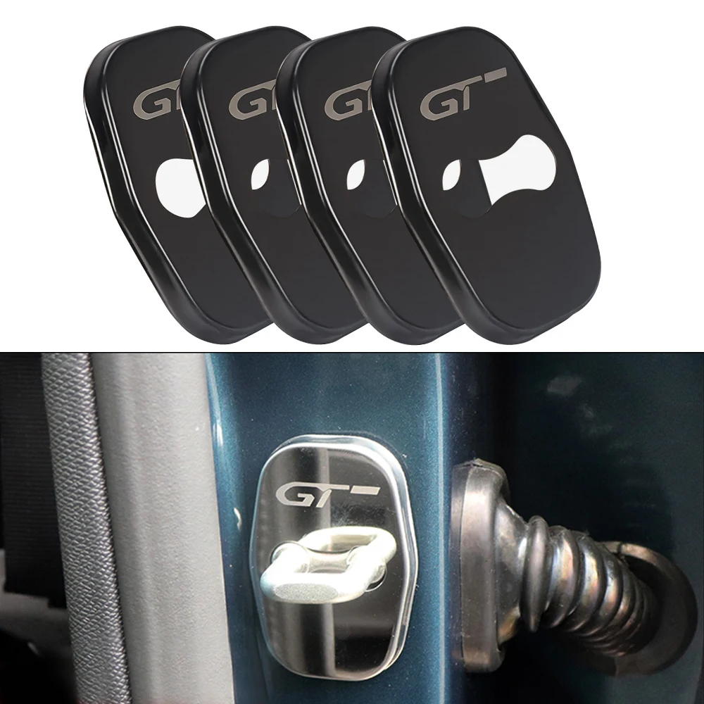 

4pcs GT Badge Car Door Lock Protector Cover Metal For Peugeot 107 108 208 301 307 3008 308 407 508 Logo Car Tuning Accessories