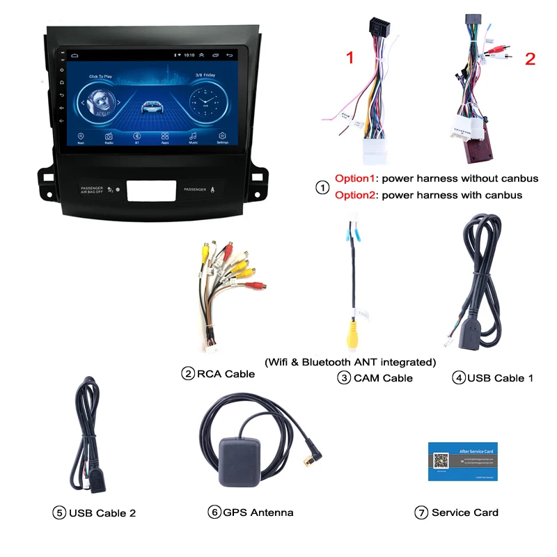 Best 9 inch Android 8.1 2.5D Tempered HD Touchscreen Radio for Mitsubishi Outlander 2006-2012 with Bluetooth USB WIFI support SWC 5