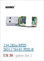 134,2 кГц FDX-B Стекло Чип Размер 2,12x12 мм