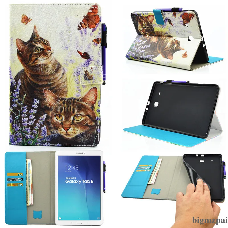 

Luxury 3D Printer Wallet PU Leather Stand Tablet Cases Cover For Samsung Galaxy Tab E 9.6 T560 SM-T560 T561 Case With Card Slot