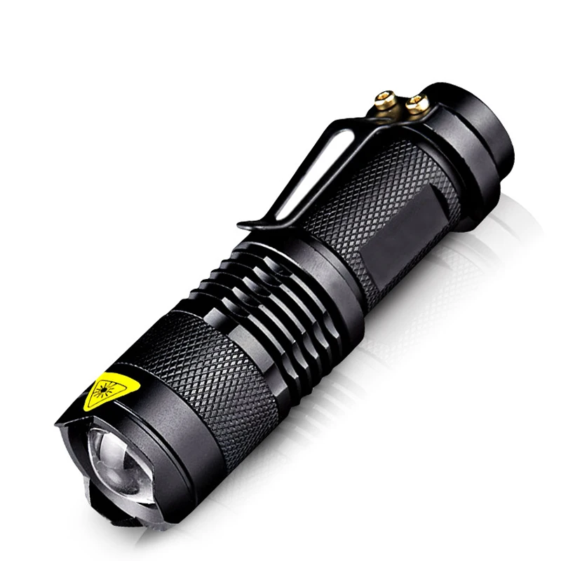 New Arrival  CREE  Q5 LED Mini Flashlight Portable Zoomable CREE Q5 Led Torch Flashlight Lamp Lighting For AA or 14500 Battery SK68 (3)