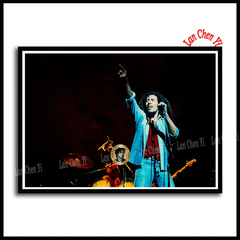 Боб Марли плакат регги национальная музыка рок белая бумага с покрытием плакаты живопись стикер стены - Цвет: Светло-зеленый