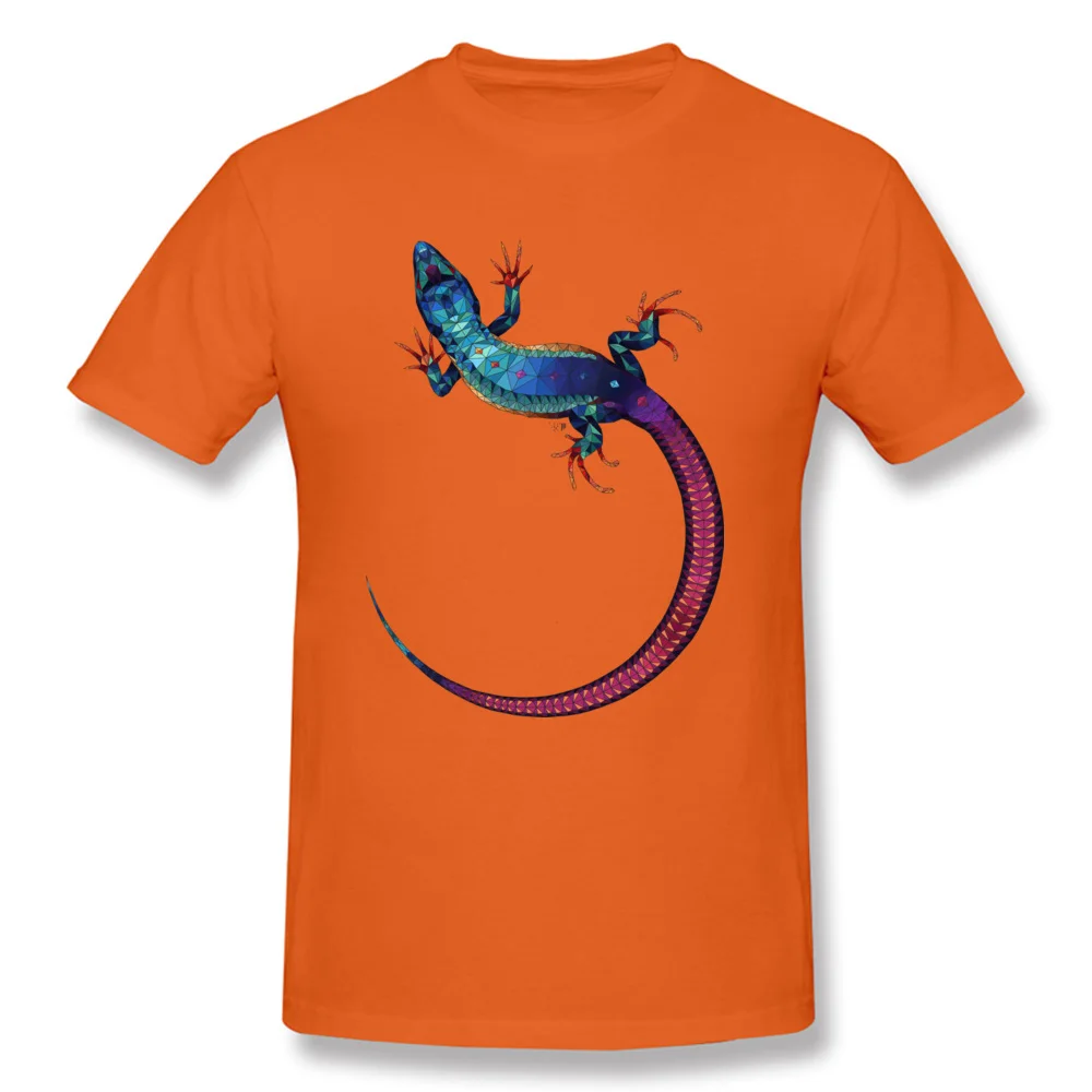 LIZARD .. Colors Spreader Printed On Top T-shirts for Men 100% Cotton ostern Day T Shirt T Shirt Short Sleeve Prevailing O-Neck LIZARD .. Colors Spreader orange