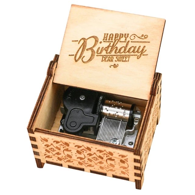 Beauty Musical Box 18 Note Windup Clockwork Mechanism Engraved