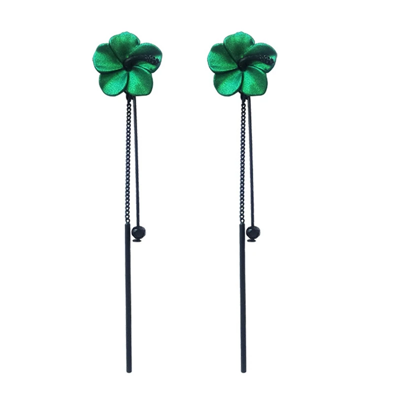 Temperament Flower Tassel Earrings Simple Alloy Snake Chain  Shape  Long Earrings For Women