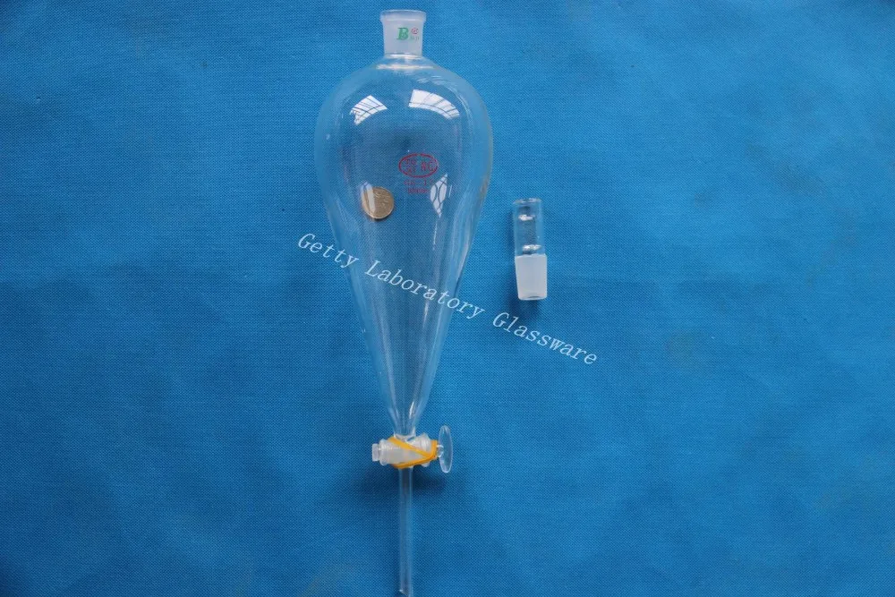 Lab Funnels 24/29 joint with PTFE Stopcock drop funnel 1000ml Pyriform
