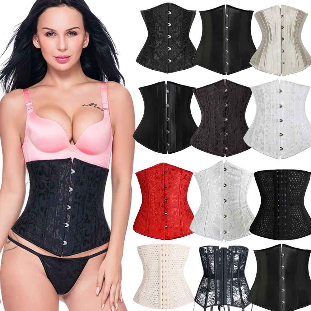 

6xl Plus Size Women Sexy Corset Steampunk Gothic Leather Steel Boned Corsets Bustier Espartilho Underbust Corset Mujer Korsett
