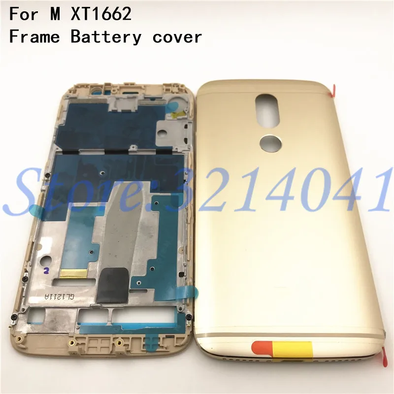 

Original 5.5 inches For Motorola Moto M XT1662 Middle Frame Plate Front Bezel Housing+Metal Battery Back Cover+Logo