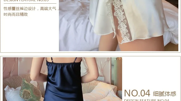 Женская сексуальная ночная рубашка из искусственного шелка и сатина, ночная рубашка без рукавов с v-образным вырезом, кружевное платье для сна, летняя ночная рубашка для женщин