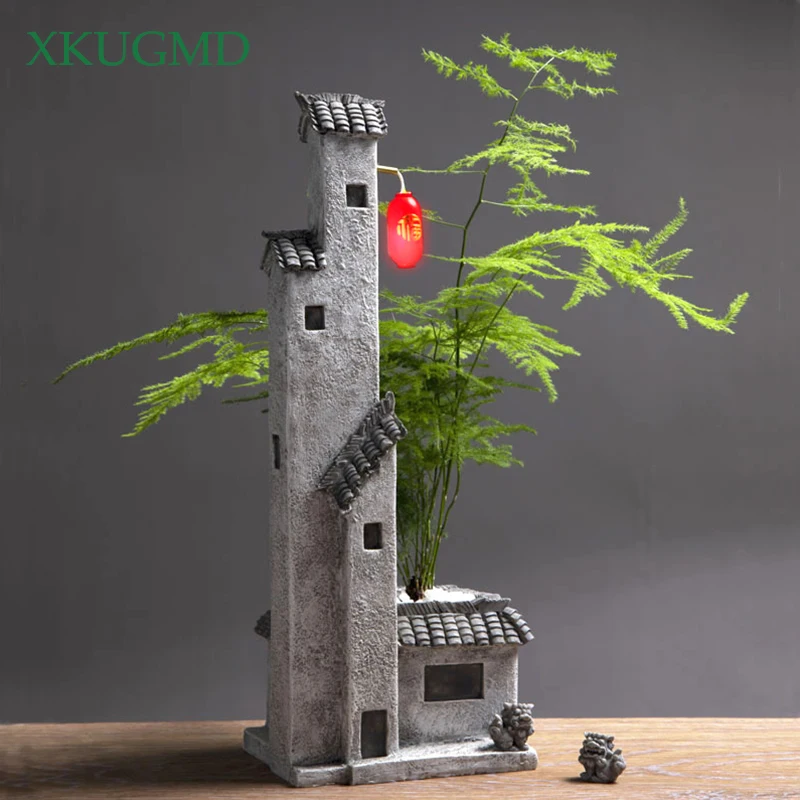Hot Zen Flower Pot Creative Bonsai Pot Indoor Small Old Pot Potted Living Room Antique Coffee Table Decoration Resin Retro Home Hot Zen Flower Pot Creative Bonsai Pot Indoor Small Old Pot Potted Living Room Antique Coffee Table Decoration Resin Retro Home